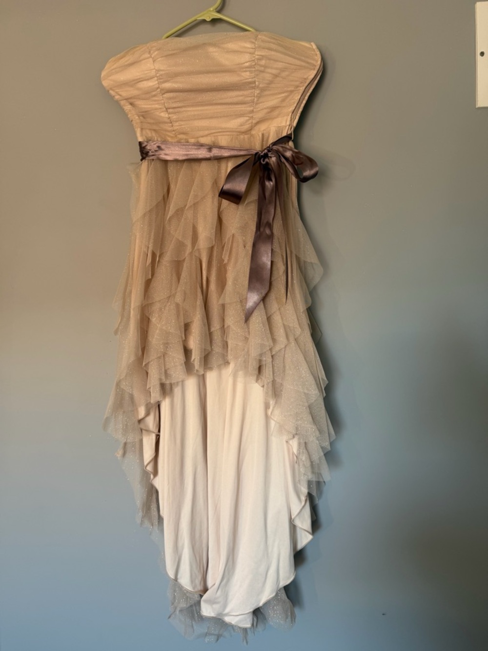 Teeze Me Cream Strapless Party Dress